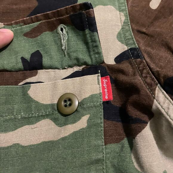 Supreme Woodland Camo Utility BDU Shirt Short Sleeve XL - Green Brown - Picture 3 of 7